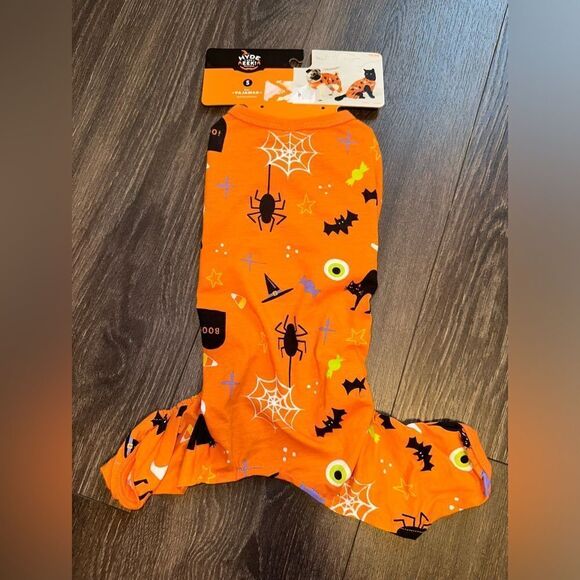 Hyde and Eek (Small) Orange Halloween Pattern Pajamas/Costumes for Cats/Dogs - Picture 2 of 3